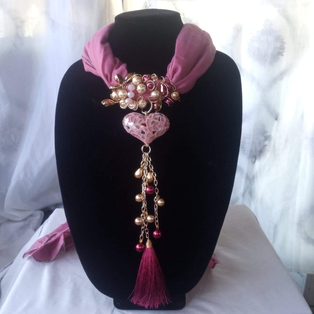 Pashima with glass beads